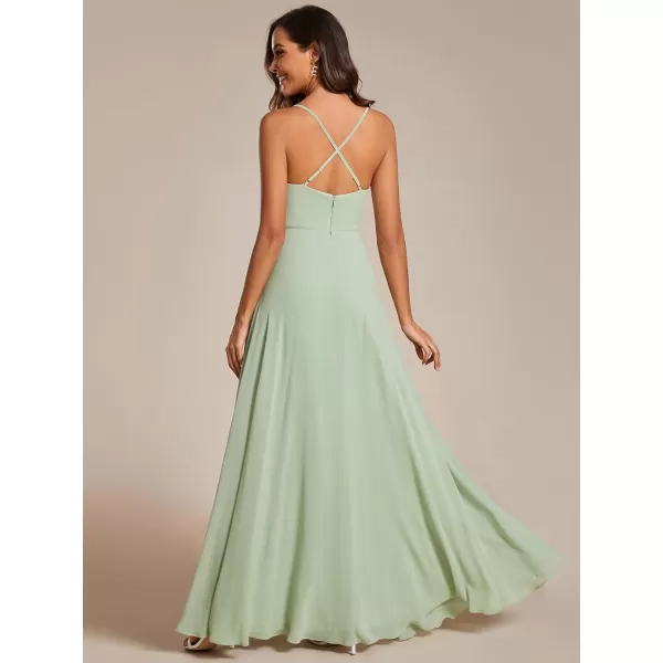 EverPretty Womens Elegant A Line Spaghetti Straps Cowl Neck Sleeveless Long Bridesmaid Dresses 02094Mint Green