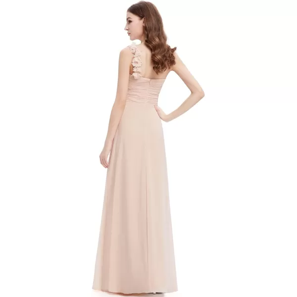 EverPretty Womens Elegant One Shoulder Empire Waist Flowy Maxi Bridesmaids Dress 09768USABlush