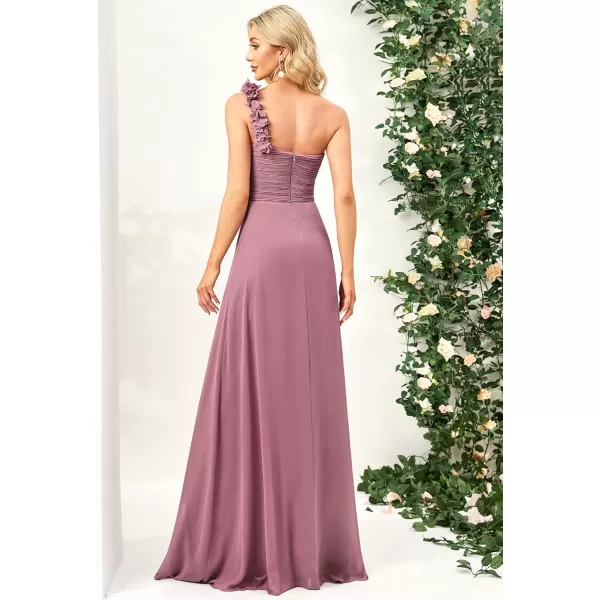 EverPretty Womens Elegant One Shoulder Empire Waist Flowy Maxi Bridesmaids Dress 09768USAOrchid