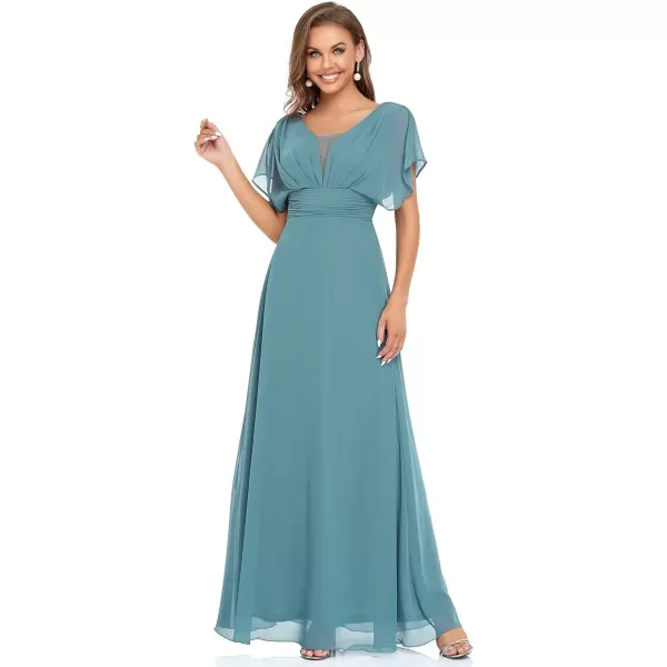 EverPretty Womens Elegant VNeck Formal Evening Dresses 7851Demin Blue