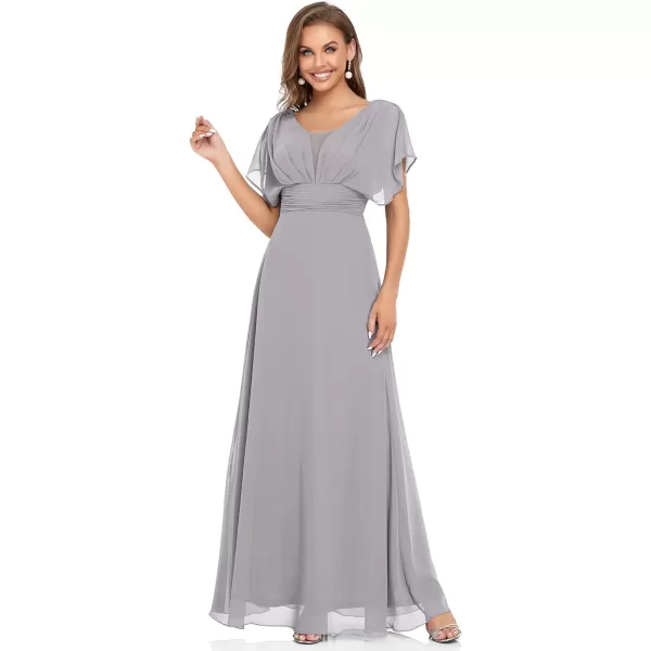 EverPretty Womens Elegant VNeck Formal Evening Dresses 7851Gray