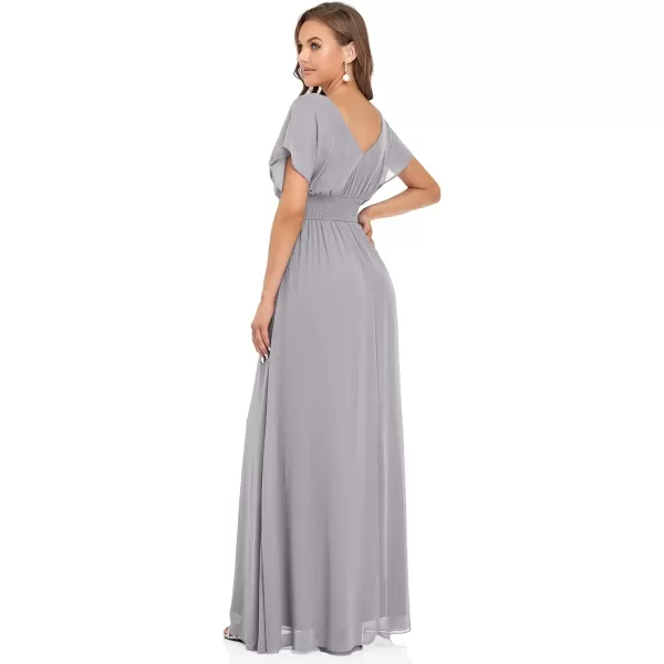 EverPretty Womens Elegant VNeck Formal Evening Dresses 7851Gray