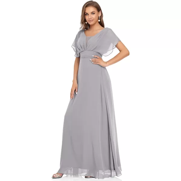 EverPretty Womens Elegant VNeck Formal Evening Dresses 7851Gray