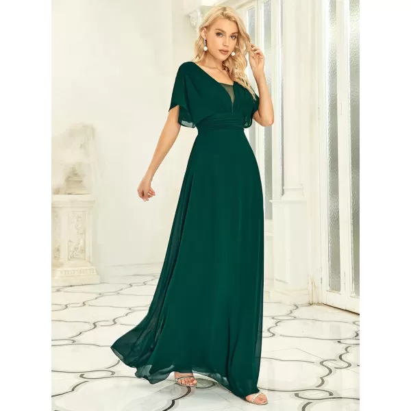 EverPretty Womens Elegant VNeck Formal Evening Dresses 7851Green