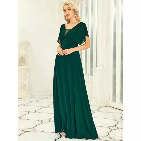 EverPretty Womens Elegant VNeck Formal Evening Dresses 7851Green