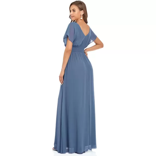 EverPretty Womens Elegant VNeck Formal Evening Dresses 7851Haze Blue