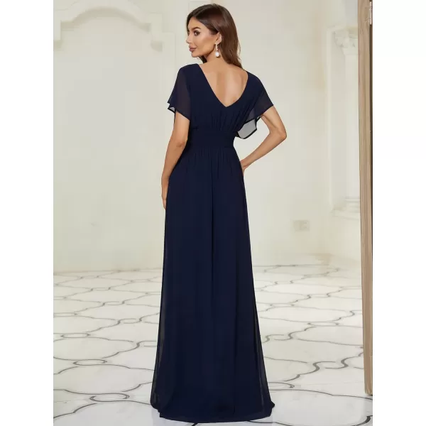 EverPretty Womens Elegant VNeck Formal Evening Dresses 7851Navy