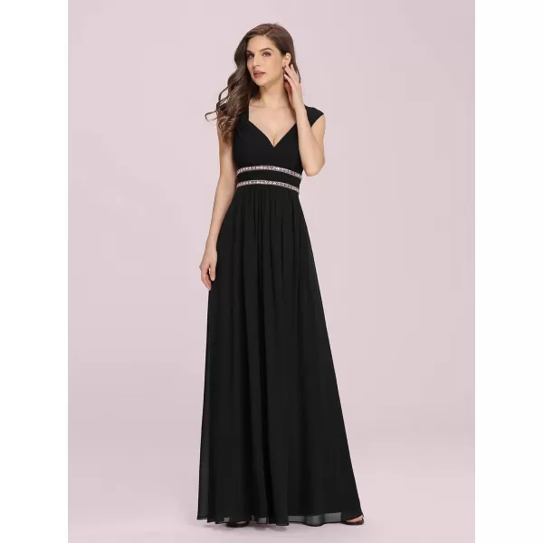 EverPretty Womens Elegant VNeck Sleeveless Formal Long Evening Dress 08697Black