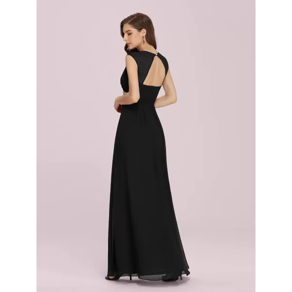 EverPretty Womens Elegant VNeck Sleeveless Formal Long Evening Dress 08697Black