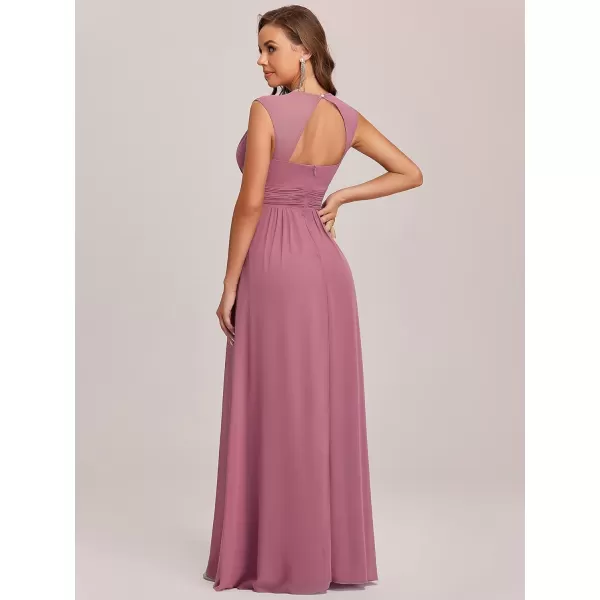 EverPretty Womens Elegant VNeck Sleeveless Formal Long Evening Dress 08697Orchid