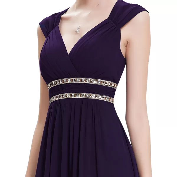 EverPretty Womens Elegant VNeck Sleeveless Formal Long Evening Dress 08697Purple