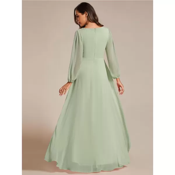 EverPretty Womens Fall Lantern Sleeve A Line High Low Bridesmaid Dresses 02043Mint Green