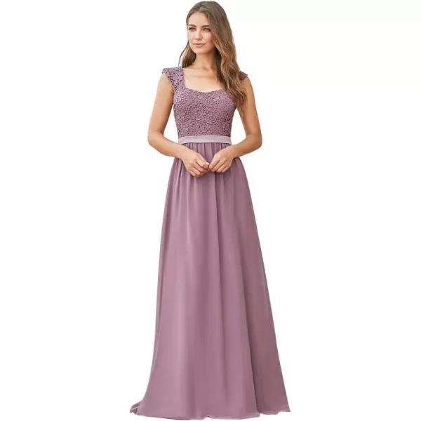 EverPretty Womens Floral Lace Sleeveless ALine Bridesmaid Dress Evening Dresses 07704USAOrchid