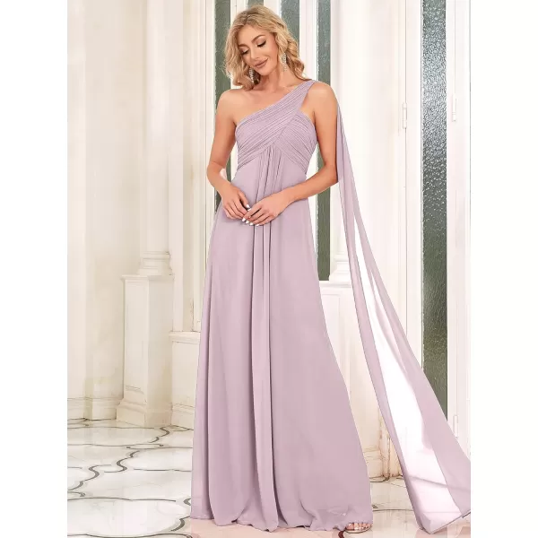 EverPretty Womens Flowy OneShoulder Ruched Bust Long Bridesmaid Dress Evening Gown 09816USALiac