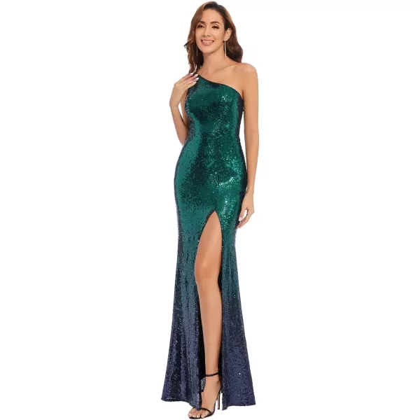 EverPretty Womens Gliter Side Slit Sleeveless Sequin Evening Formal Party Dress 0116Dark Green