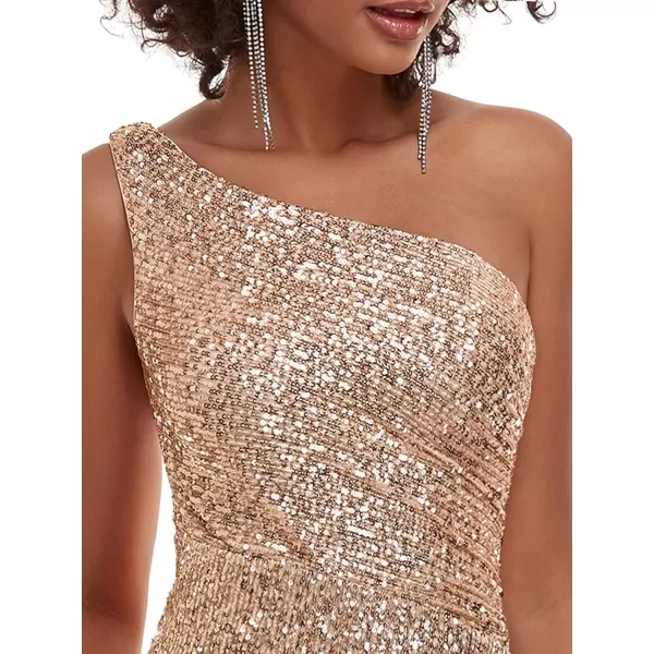 EverPretty Womens Gliter Side Slit Sleeveless Sequin Evening Formal Party Dress 0116Rose Gold