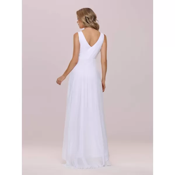 EverPretty Womens HighLow Hemline Simple Chiffon Wedding Dress 9983EHWhite