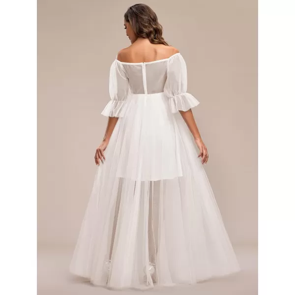 EverPretty Womens OffShoulder Aline Tulle Maternity Dress for Baby Shower 20862EYCream