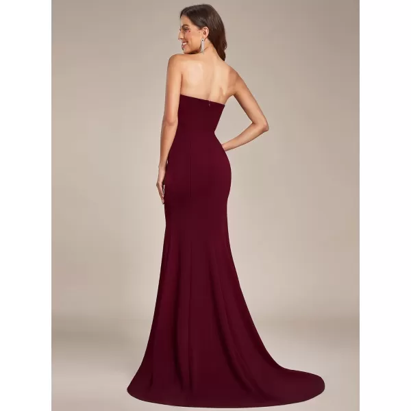 EverPretty Womens OffShoulder Sleeveless Sweep Train Sweetheart Wedding Dresses for Bride 0249Burgundy