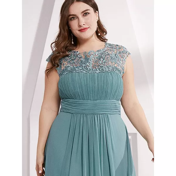 EverPretty Womens Plus Size Lace Cap Sleeve Long Formal Evening Dress Maxi Dresses 09993PZUSABlue2