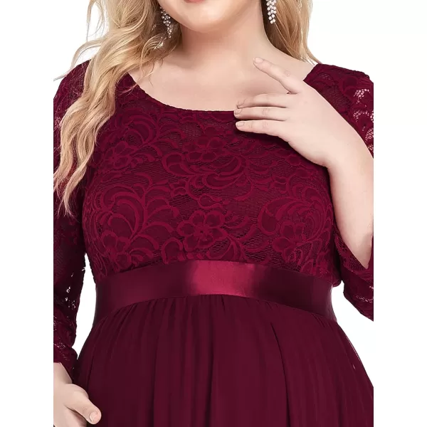 EverPretty Womens Plus Size Maxi Chiffon Maternity Party Dress with Sleeves 20797Burgundy