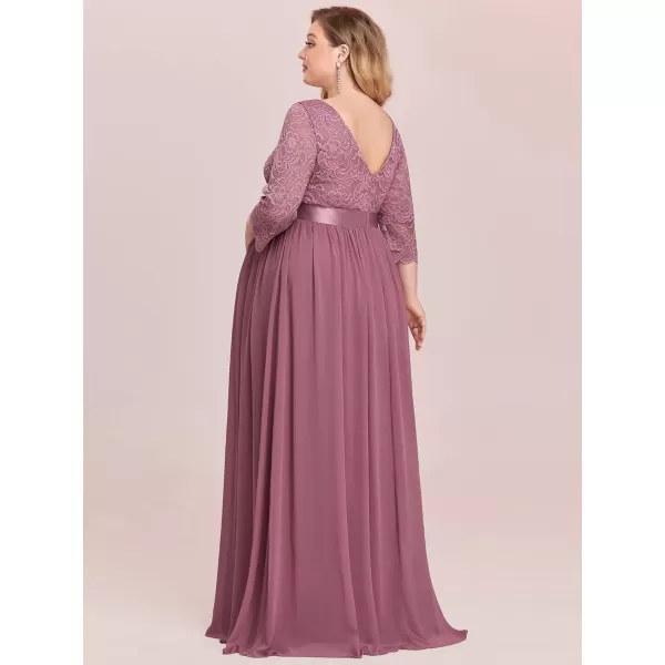 EverPretty Womens Plus Size Maxi Chiffon Maternity Party Dress with Sleeves 20797Orchid