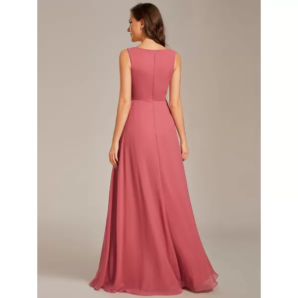 EverPretty Womens Plus Size Sleeveless V Neck Applique Pleated ALine FloorLength Evening Gowns Cameo Brown US16EverPretty Womens Plus Size Sleeveless V Neck Applique Pleated ALine FloorLength Evening Gowns Cameo Brown US16