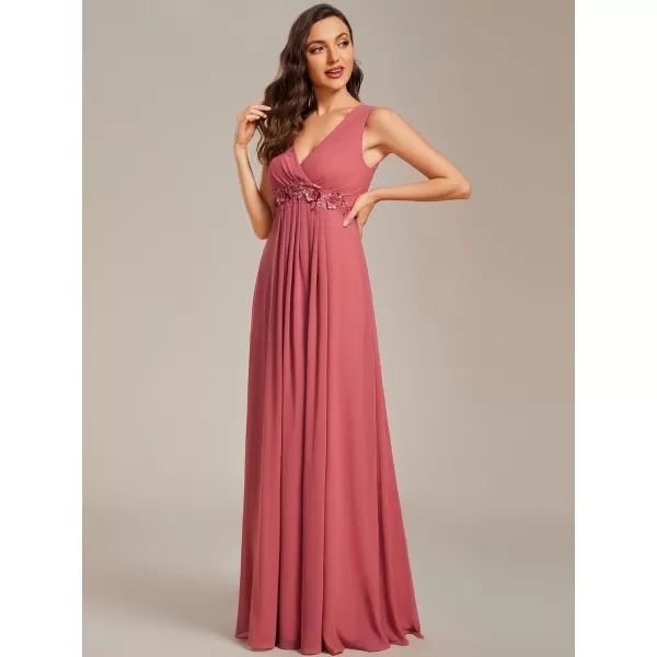 EverPretty Womens Plus Size Sleeveless V Neck Applique Pleated ALine FloorLength Evening Gowns Cameo Brown US16EverPretty Womens Plus Size Sleeveless V Neck Applique Pleated ALine FloorLength Evening Gowns Cameo Brown US16