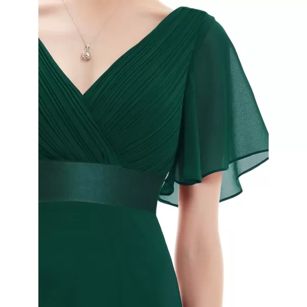 EverPretty Womens Short Sleeve VNeck Evening Dress Floor Length Mother of The Bride Dress 09890Green1