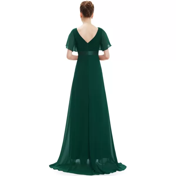 EverPretty Womens Short Sleeve VNeck Evening Dress Floor Length Mother of The Bride Dress 09890Green1