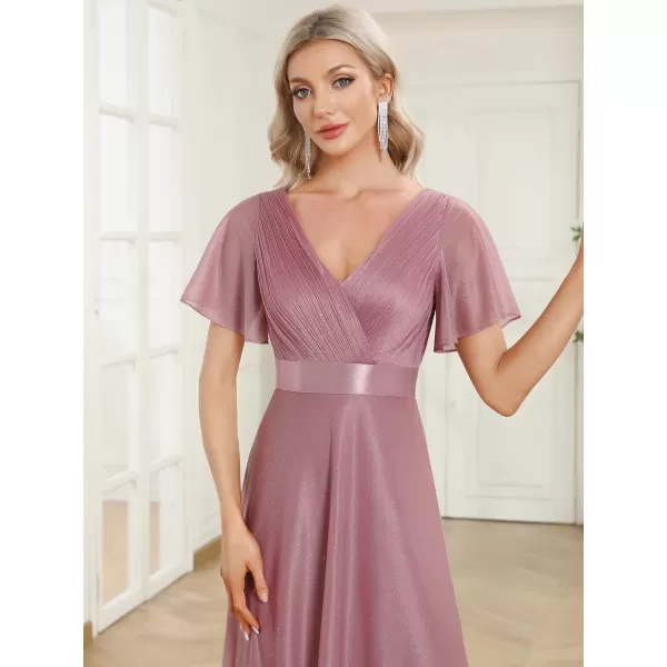 EverPretty Womens Short Sleeves Aline Sparkle Formal Dresses 50159Orchid