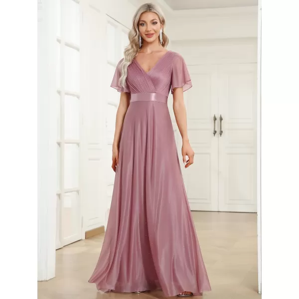 EverPretty Womens Short Sleeves Aline Sparkle Formal Dresses 50159Orchid