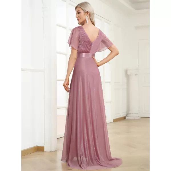 EverPretty Womens Short Sleeves Aline Sparkle Formal Dresses 50159Orchid