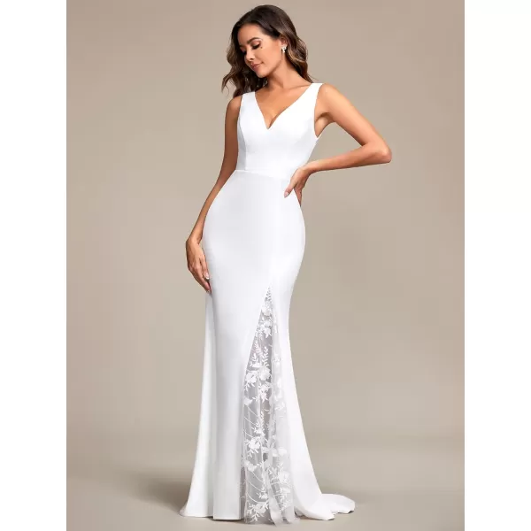 EverPretty Womens Sleeveless Bodycon Hollow Out Maxi Wedding Dress 01943White