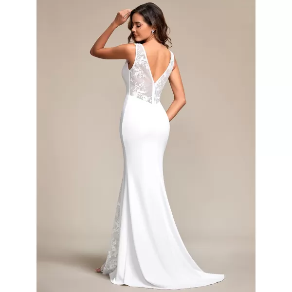 EverPretty Womens Sleeveless Bodycon Hollow Out Maxi Wedding Dress 01943White