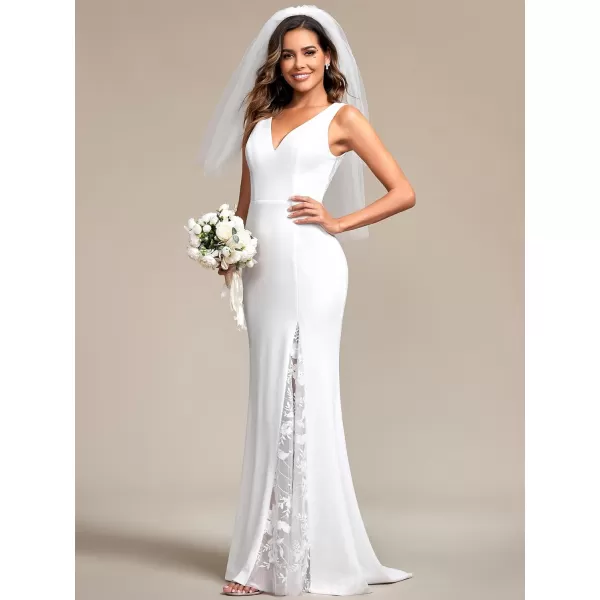 EverPretty Womens Sleeveless Bodycon Hollow Out Maxi Wedding Dress 01943White