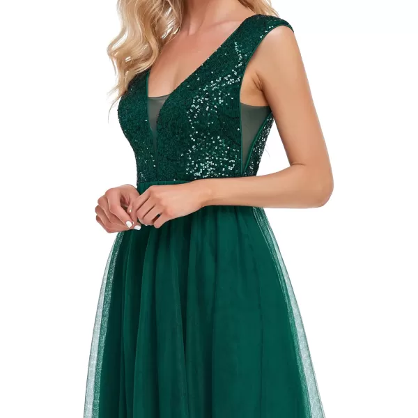 EverPretty Womens Sleeveless Sequin ALine Tulle Formal Evening Gowns for Women 0115AGreen