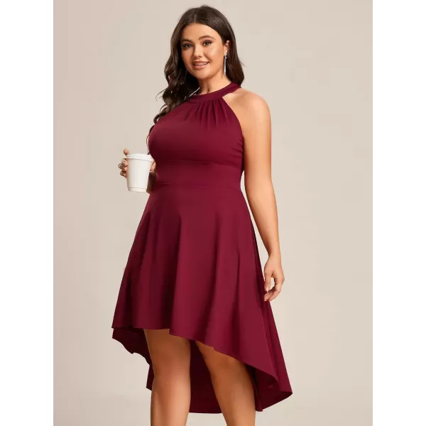 EverPretty Womens Summer ALine Halter Plus Size Sundresses Causal Cocktail Dress 01782PZBurgundy