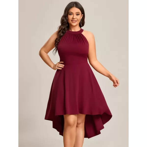 EverPretty Womens Summer ALine Halter Plus Size Sundresses Causal Cocktail Dress 01782PZBurgundy