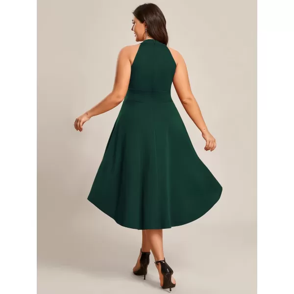 EverPretty Womens Summer ALine Halter Plus Size Sundresses Causal Cocktail Dress 01782PZDark Green