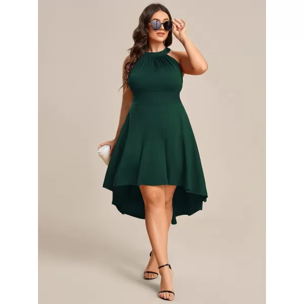 EverPretty Womens Summer ALine Halter Plus Size Sundresses Causal Cocktail Dress 01782PZDark Green