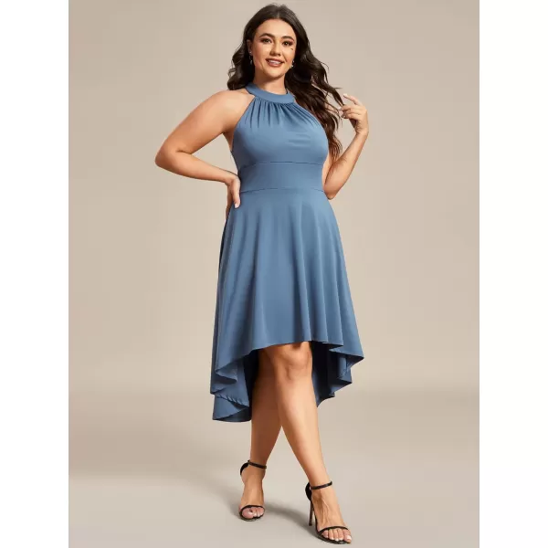 EverPretty Womens Summer ALine Halter Plus Size Sundresses Causal Cocktail Dress 01782PZDusty Navy