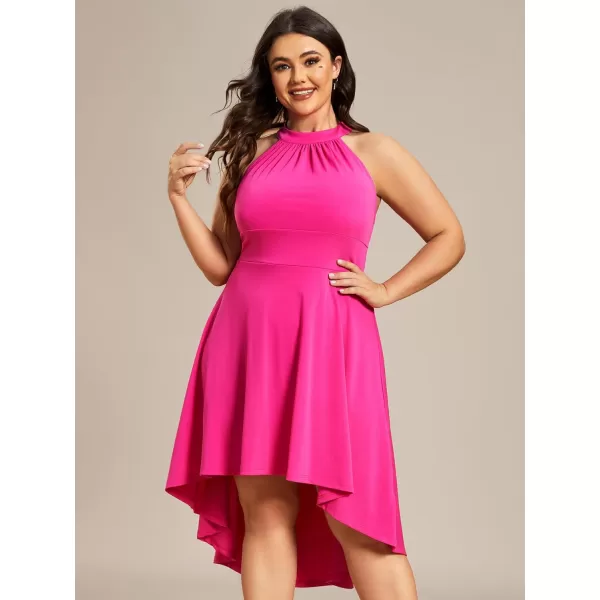 EverPretty Womens Summer ALine Halter Plus Size Sundresses Causal Cocktail Dress 01782PZHot Pink