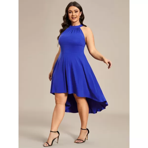 EverPretty Womens Summer ALine Halter Plus Size Sundresses Causal Cocktail Dress 01782PZSapphire Blue