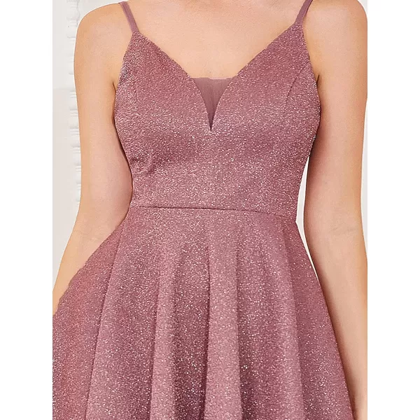 EverPretty Womens Summer Dresses Glitter V Neck Spaghetti Straps Mini Wedding Guest Dress 03124Orchid