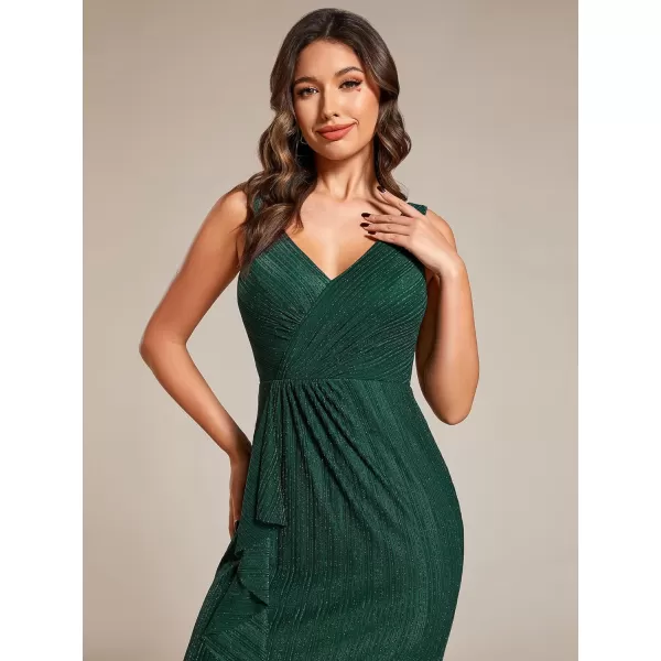 EverPretty Womens Summer Mermaid Sleeveless Glitter Midi Prom Dress Wedding Guest Dresses 02117Dark Green