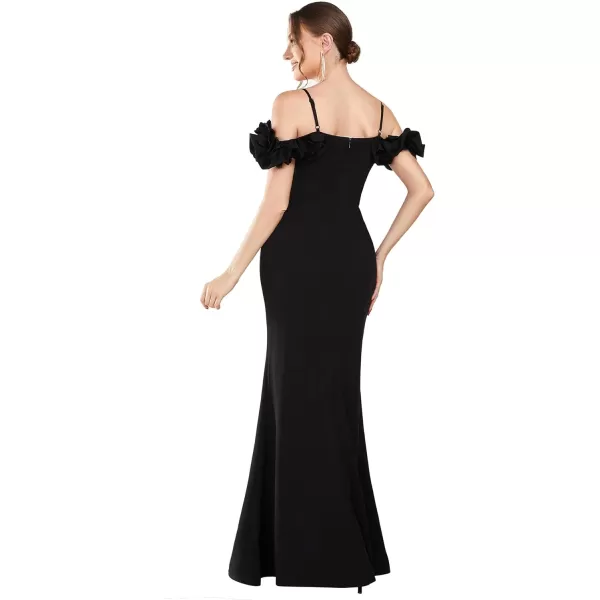 EverPretty Womens Sweetheart Cold Shoulder Backless Mermaid Evening Dresses 01633Black