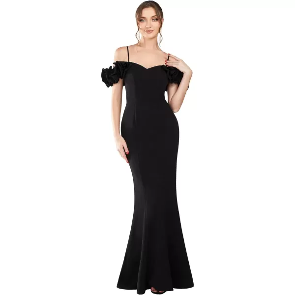 EverPretty Womens Sweetheart Cold Shoulder Backless Mermaid Evening Dresses 01633Black