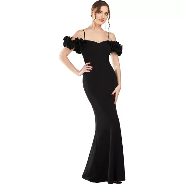 EverPretty Womens Sweetheart Cold Shoulder Backless Mermaid Evening Dresses 01633Black