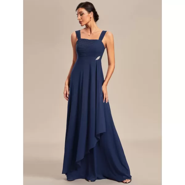 EverPretty Womens Two Pieces Chiffon A Line Ruched Mother of The Bride Dress with Jacket 01835Navy Blue